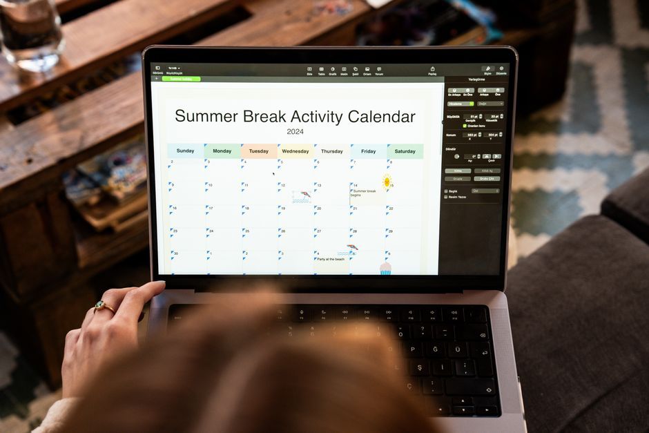 Host checking a booking calendar on a laptop
